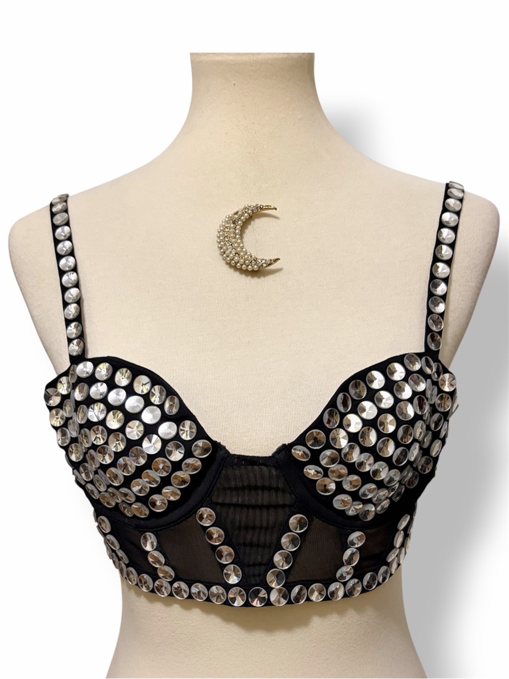 FOR LOVE & LEMONS VICTORIA'S SECRET Collab Longline Jackpot Black Bralette XXS